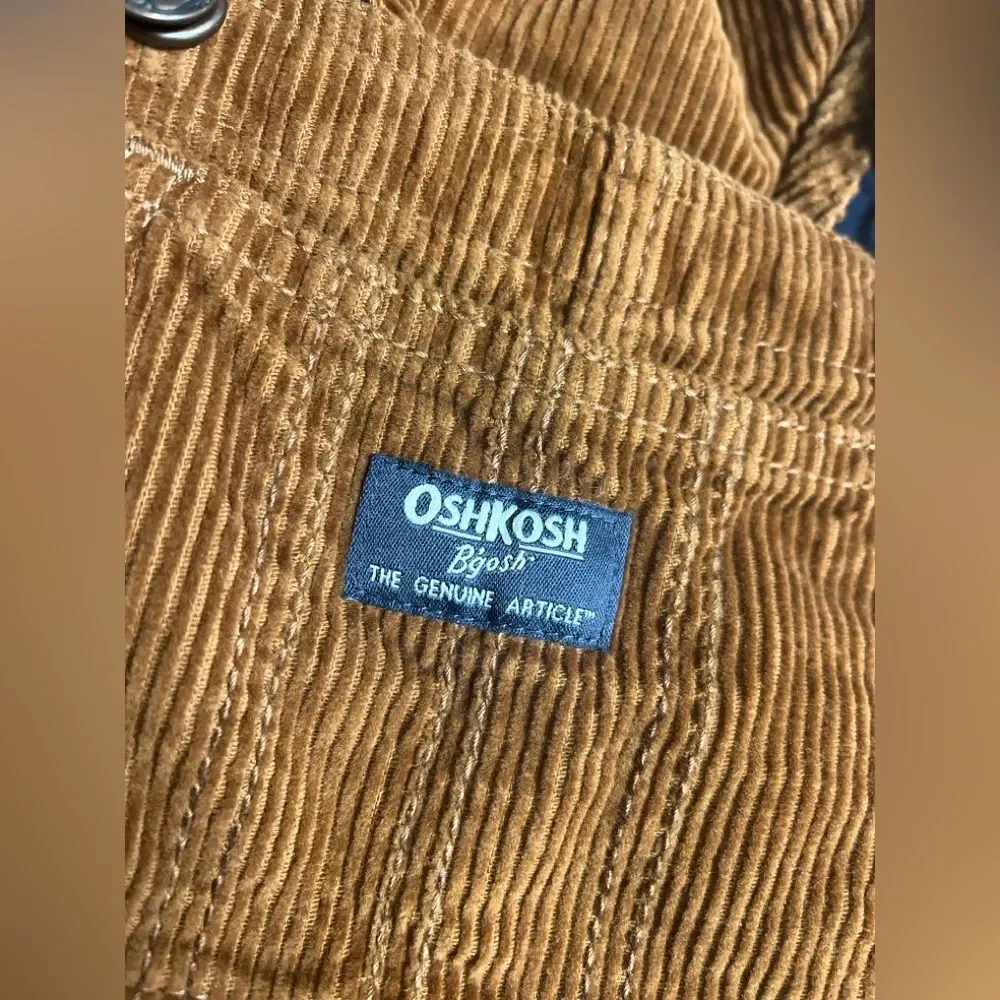 OshKosh B'gosh Brown Corduroy Lined Overall Sz 4T / 4